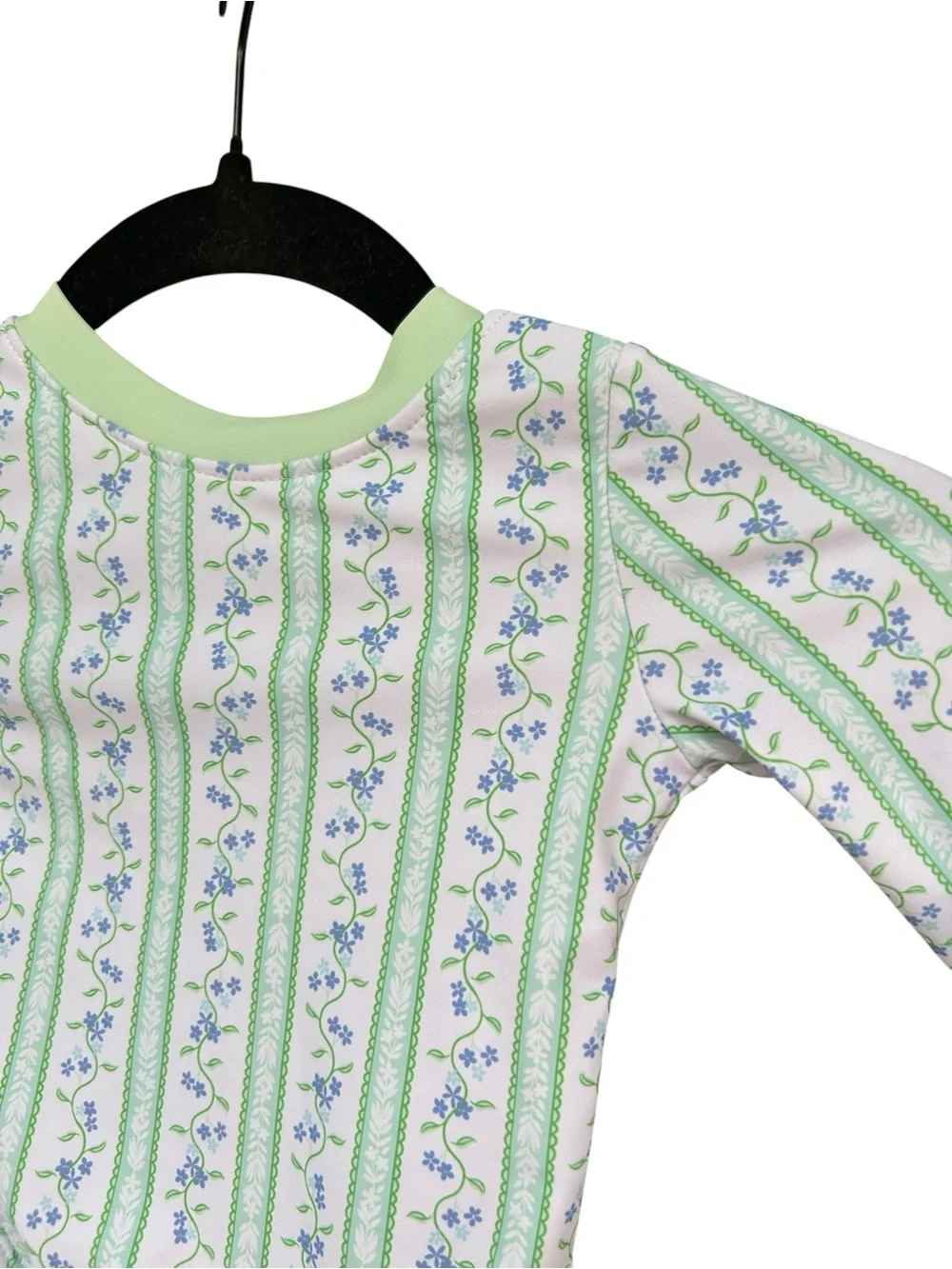 Nicole Miller Toddler Girl Blue Green Ruffle Floral One Piece Swimsuit 2T